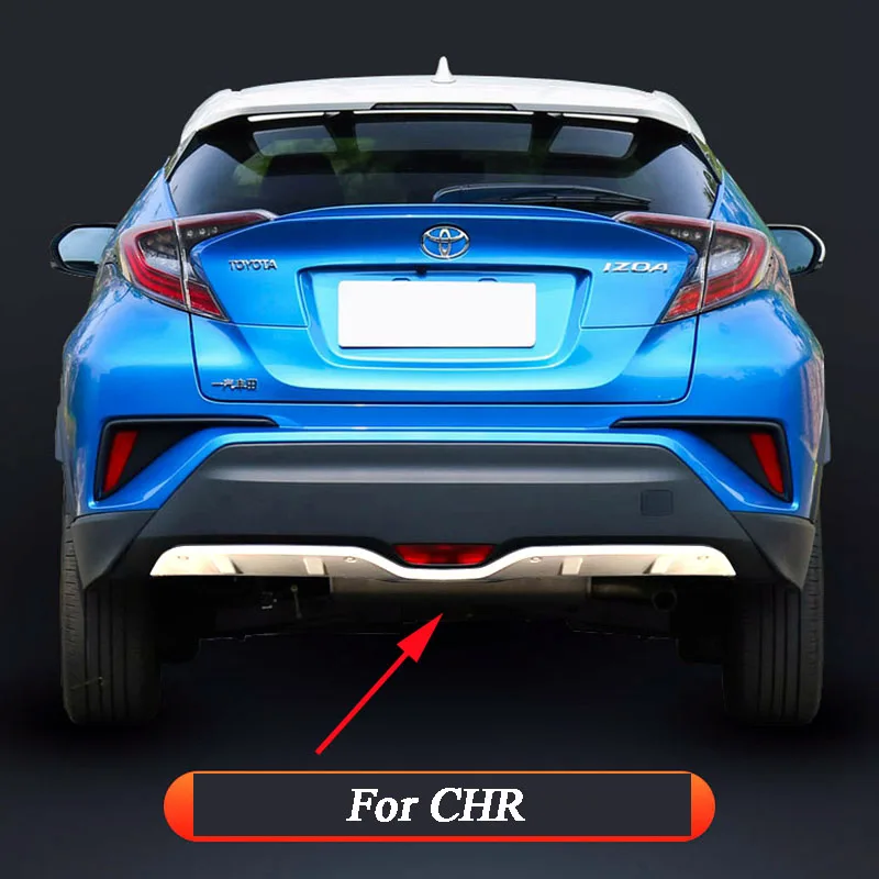 

UBUYUWANT Stainless Steel 2Pcs/Set Front + Rear Bumper Lip Diffuser Protector Guard Skid Plate For Toyota C-HR CHR 2016-2018