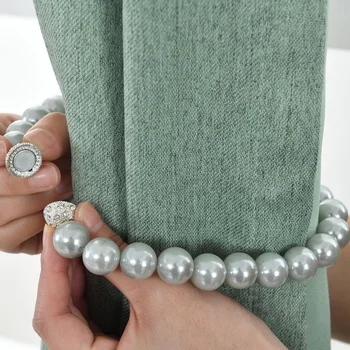 

1/4/6/8 Pairs Window Curtain Holdbacks Magnetic Rope Curtain Decor Pearl Bead Tie Backs Curtain Ornament Bead Home Decor Q30