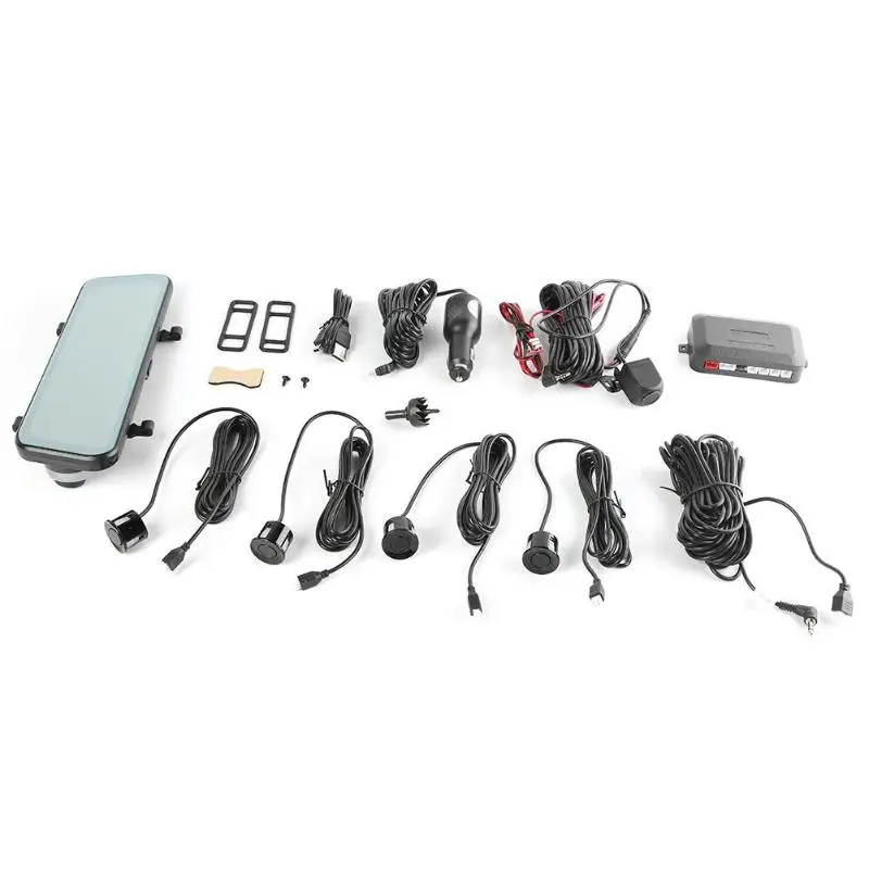 Phisung H50+ двойной объектив автомобиля зеркало заднего вида DVR видеорегистратор с парковочным радаром