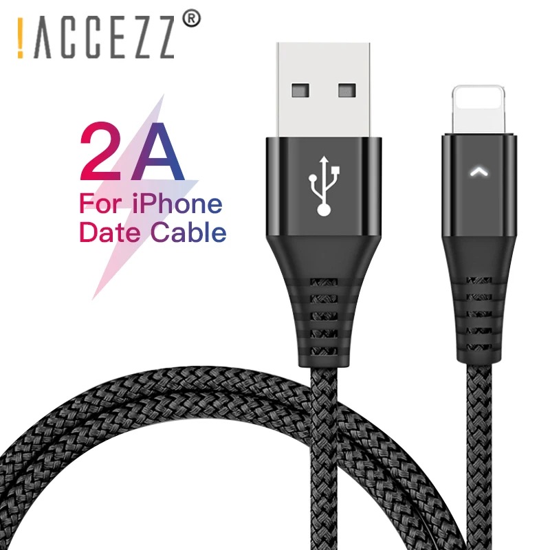 ! Зарядный кабель ACCEZZ светодиодный Usb для Iphone X XS MAX XR 8 7 6s 6 Plus|Кабели мобильных