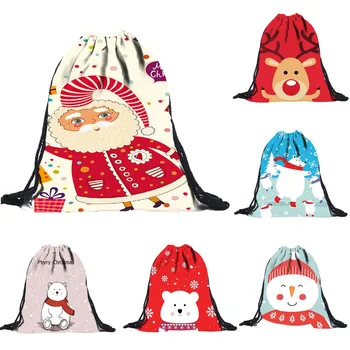 

Fashion unisex bag Cartoon Oxford embossed bouquet pocket Christmas Drawstring Bag 3D digital beam pocket Dropship Y10.23