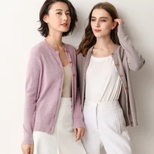 

Spring and Autumn Style Women Knitted Cashmere Sweaters Round Neck Female Cardigan casual Jumper Outerwear Coats