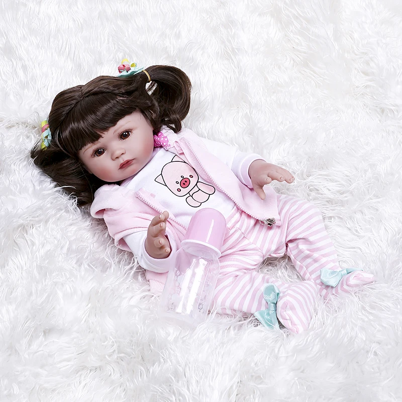 47 см Новорожденный ребенок NPK полный тело очень мягкий силиконовый bebe Кукла reborn Малыш Девочка Кукла Водонепроницаемый Ванна Рождество сюрприз