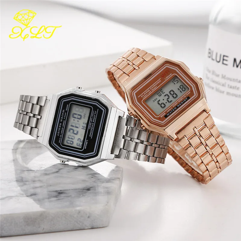 Automatic Lover Watches Steel Belt Harajuku Style Men's Watches Multi-function LED Electronic Watch Gifts Business Watch For Men