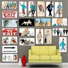 30X15 см Tintin мультфильм Винтаж металлический знак уникальный подарок номерной знак настенный бар Детская комната украшение дома Таблички плакат DC-0001A