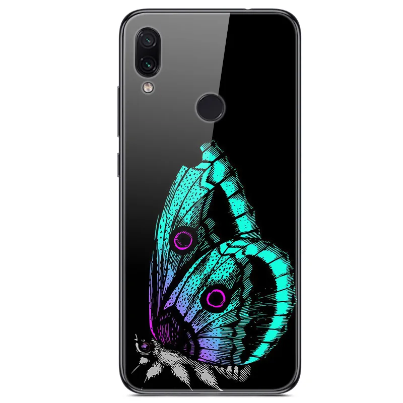 Для Xiaomi Redmi 7 Чехол из закаленного стекла твердая задняя крышка для Xiaomi Redmi Note 7 чехлы для телефонов силикон бампер Coque на Redmi7 Note7 - Цвет: 42