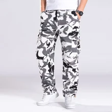 Сезон весна-лето; камуфляжные брюки-карго; хлопковые мужские брюки; повседневные свободные мешковатые брюки с карманами; модная одежда в стиле хип-хоп; джоггеры
