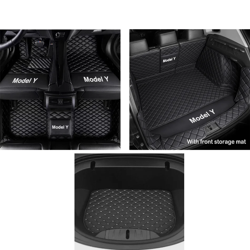 Tapis de Coffre en cuir Doublure Pour Tesla Model Y 3 Couverture Complète  Frunk Ensemble Tout Temps Botte Imperméable À L'eau Anti-dérapant Durable  Accessoires De Voiture - AliExpress