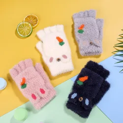 Fingerless Gloves Knitted Touch Screen Gloves Female Autumn and Winter Korean Thickening Outdoor Riding Keep Warm Gloves