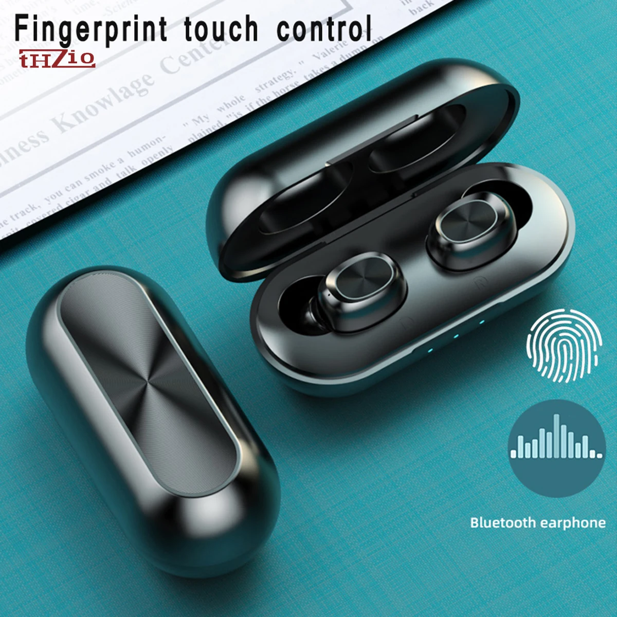 Thzio 6D Stereo Mini Bluetooth Wireless Earphones 5.0 Touch Control Headset Sport Earbuds with Mic and Charging Case |
