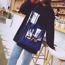 Южнокорейская Холщовая Сумка женская художественная и художественная простая сумка через плечо хипстер для студентов Ulzzang в японском стиле большой C