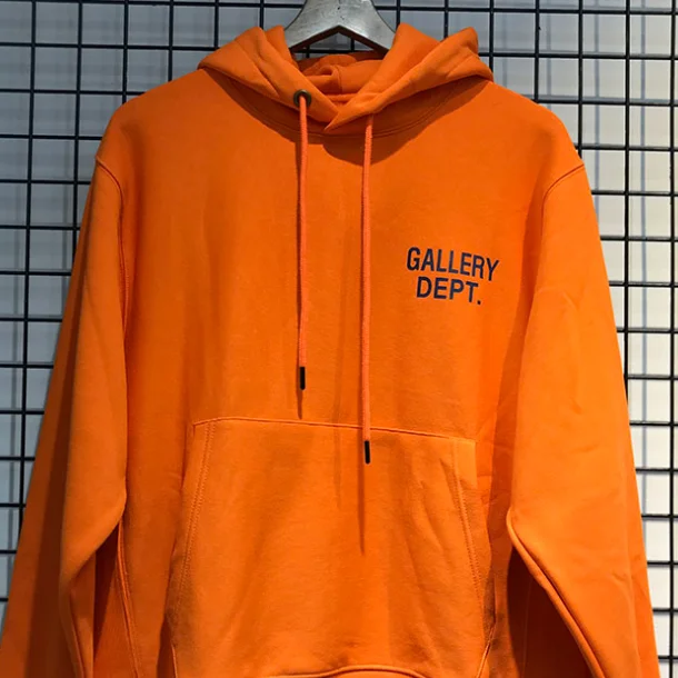 

Gallery Dept Drawstring Casual Hoodie Men Women High Quality Solid Color Sweatshirt Gallery Dept Big Pocket Plus Velvet Pullover