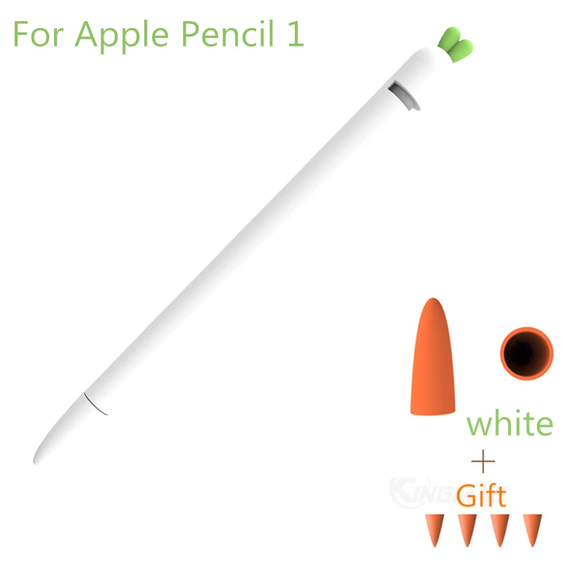 Мягкий силиконовый чехол с морковкой для Apple Pencil 1 2, совместимый для iPad, планшета, стилус, защитный чехол - Цвета: For Apple pencil 1