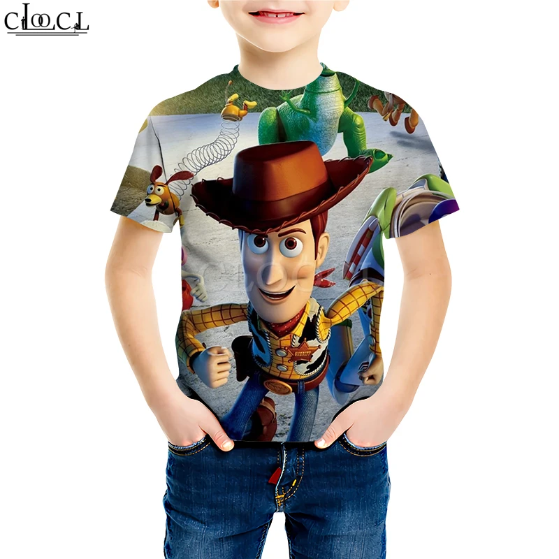Kids T shirt 4 Футболки «История игрушек 4» «Ходячие игрушки» для мальчиков и девочек с 3D принтом, классические детские футболки с изображением шерифа Вуди форки, повседневные топы для детей - Цвет: Kids T shirt 4