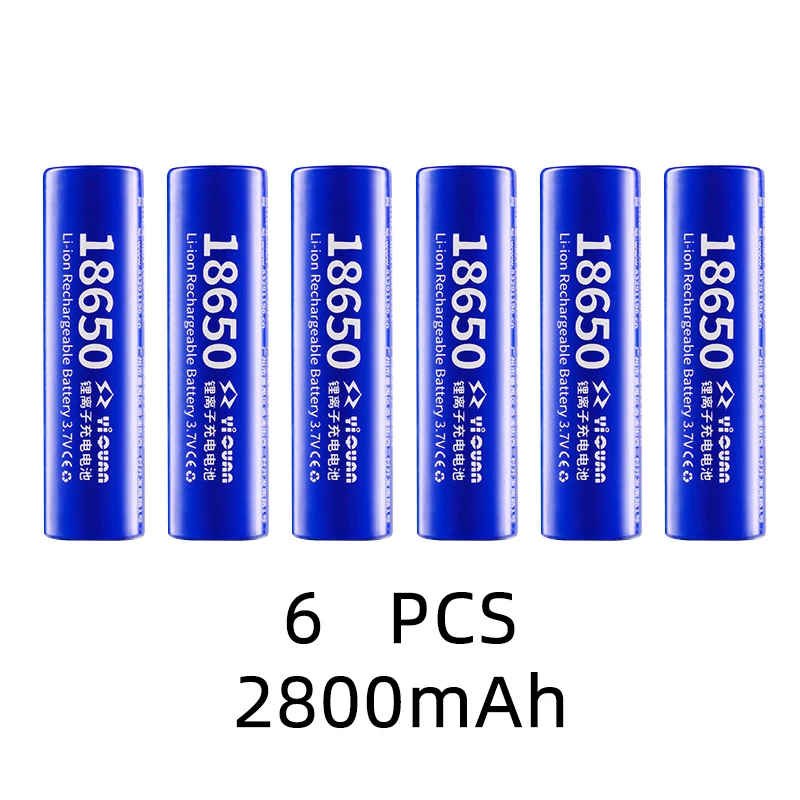 3,7 V 18650 Батарея 2800mah литиевая перезаряжаемые аккумуляторы литиевая аккумуляторная батарея для Аккумулятор - Цвет: 6 PCS 2800mAh