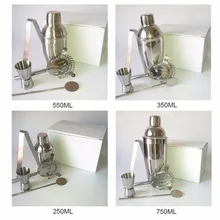 5 шт./компл. 250/350/550/750 мл Нержавеющая сталь шейкер для Бостонского коктейля смеситель комплект Бар инструменты бармена комплект одежды для сна для бара льда коктейль