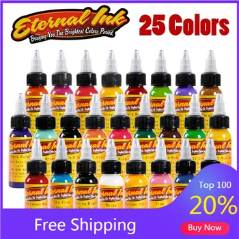 

Tattoo & Tinta Del Tatuaje Permanent Pigment Color Tattoo Ink Sets 1 Oz Body Paint (25 Color Tattoo Ink Set)