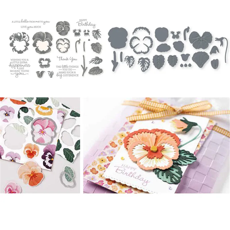 PANSY PATCH Metal Cutting Dies And Stamps for Scrapbooking card PANSY PATCH Metal Cutting Dies And Stamps for Scrapbooking card
