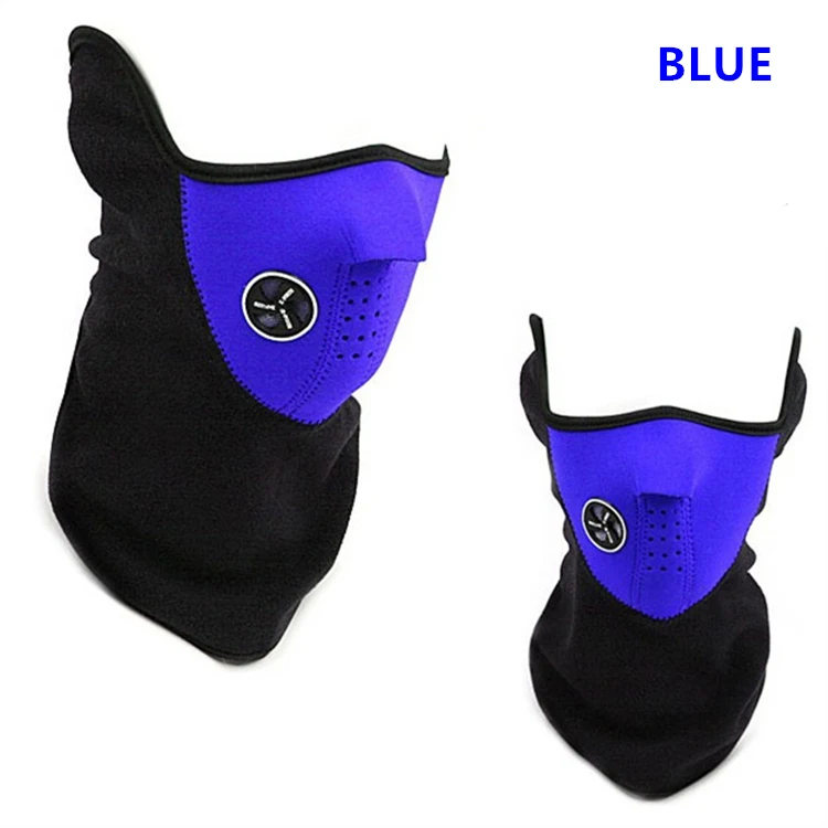 Лыжная маска для тренировок, Зимняя Маска для лица, полулицевая тактическая Балаклава для катания на лыжах, велоспорта, бега, рта, зимняя спортивная бандана для сноуборда - Цвет: Blue