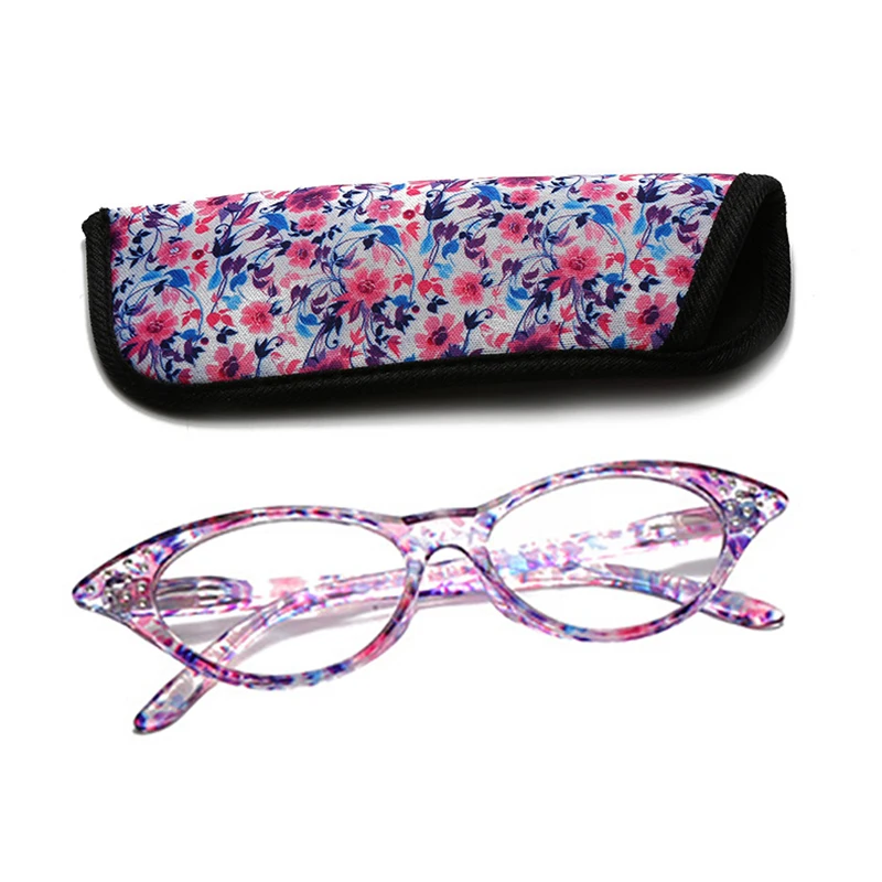 Модные Винтажные Очки для чтения кошачий глаз, женские хрустальные очки, диоптрия, женские пресбиопические очки+ 1,0 1,5 2 2,5 3 3,5 4 - Цвет оправы: C4 Purple