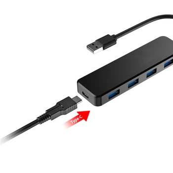

4 Ports USB3.0 Hub High Speed Plug And Play With Extended Cable Data Transmission Flash Drive Computer Accessories Portable