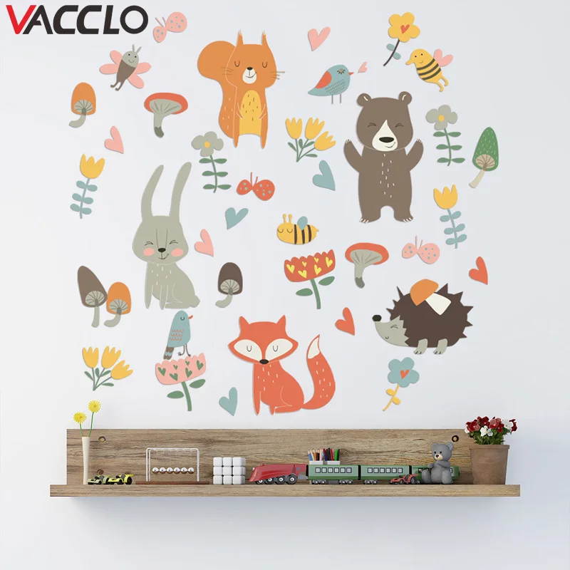  Vacclo Personality Creative Wall Sticker for Kids Room Forest Animal Party Children's Room Kinderga - 4000114205866