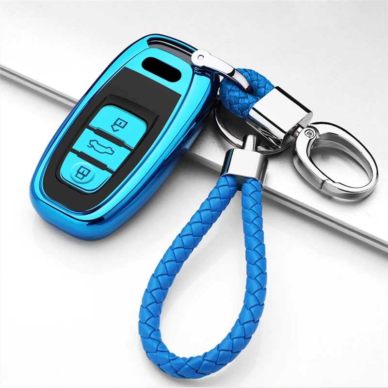 

New TPU Car key protection case For Audi A1 A3 A4 A5 A6 A7 A8 Quattro Q3 Q5 Q7 2009 2010 2011 2012 2013 2014 2015 car styling