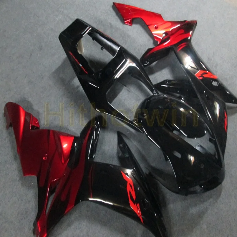 Капот мотоцикла на заказ для YZF-R1 2002 2003 ABS пластик обтекатель литьевой формы красный черный - Цвет: A