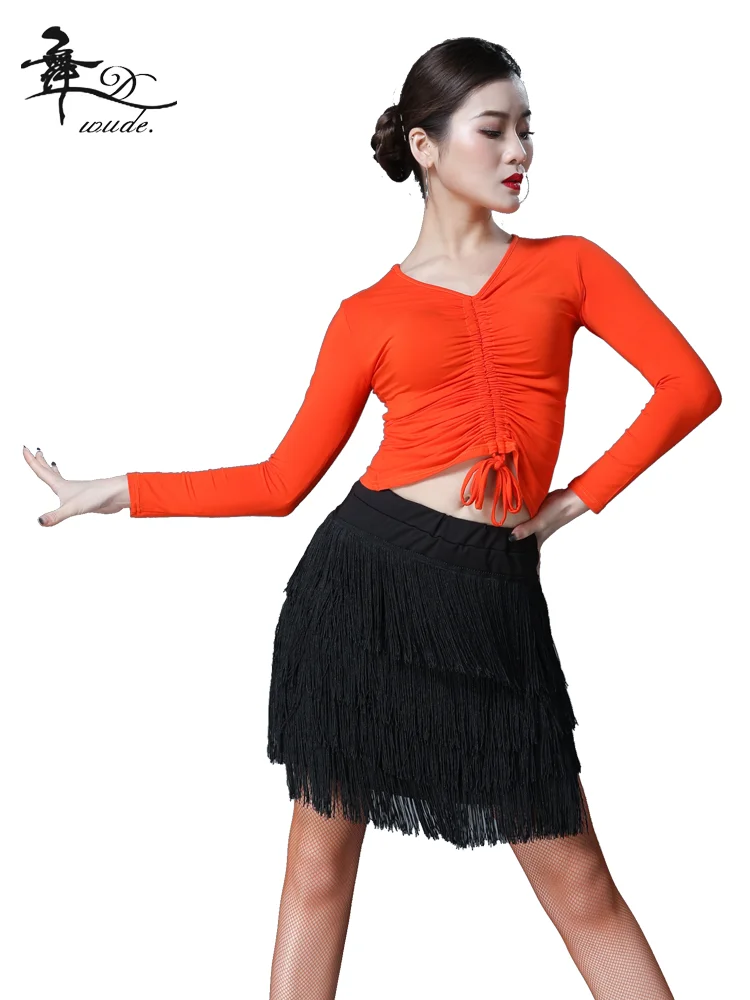 Adult Latin Dance Pants Fringe Dance Top Ballroom Dance  Samba Salsa Dance  Tassels Trousers Performance Clothes
