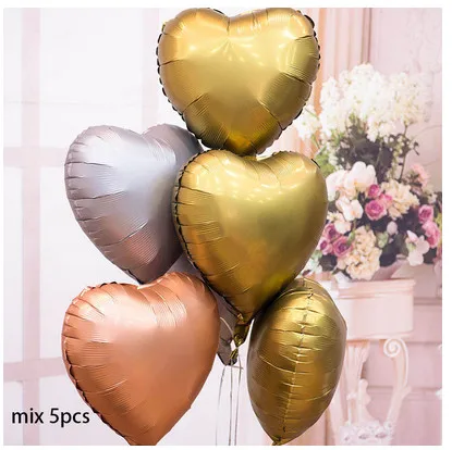 Золотые Серебристые Металлические воздушные шары atex, 18, 20, 30, 50 лет, для взрослых, с днем рождения, юбилея, вечерние, Декор, надувной, фольгированный, Гелиевый шар, подарок - Цвет: MIX 5PCS