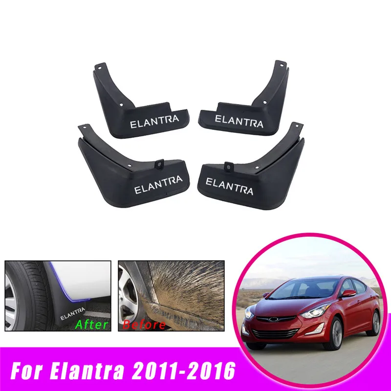 Белый 4 шт. автомобильные аксессуары брызговик, крыло вспышки для HYUNDAI ELANTRA 2011 2012 2013 брызговики брызговик - Цвет: Белый