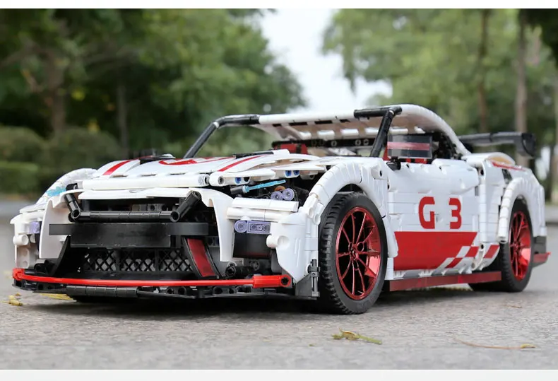 Креативная серия Moc Technic Ниссан GTR GT3 скоростной гоночный спортивный автомобиль набор автомобилей строительные блоки кирпичи модель игрушки 25326