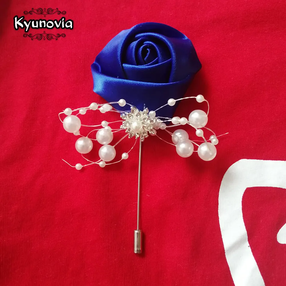 

Kyunovia Wedding Prom Corsage Ceremony Flower Brooch Wedding Boutonnieres Groom Groomsmen Buttonhole Flowers Boutonniere BY18