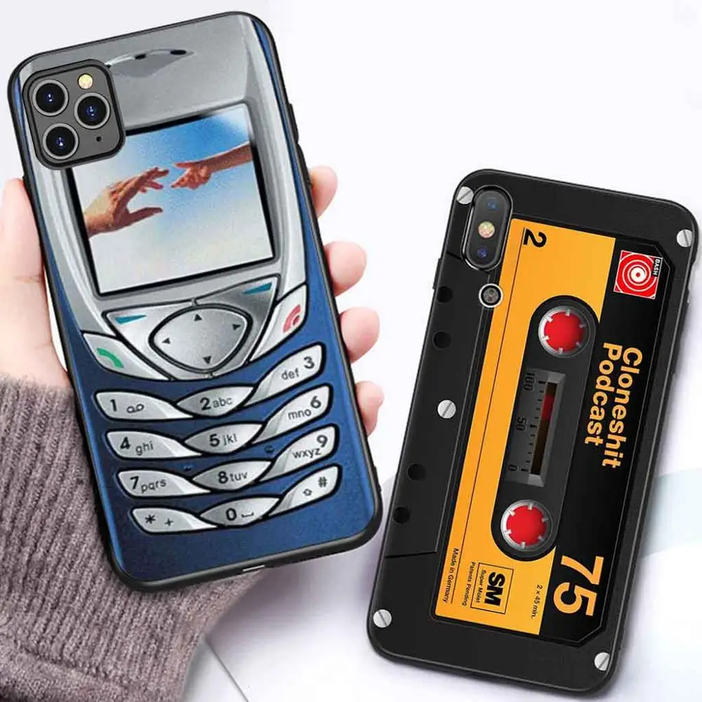 

Retro classic silicone case for iphone xr x xs max 8 plus 7 7plus 11 pro max soft matte phone back cover anti-fall coque