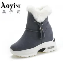 Осенние женские ботильоны; ботинки на платформе; кроссовки с кисточками, увеличивающие рост; ботинки на танкетке 9 см; Женская дышащая обувь