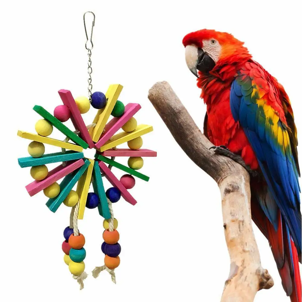 Large Parrot Toy Ferris Wheel Bite Grey Chew Toys Swing Hang Birds Playing New