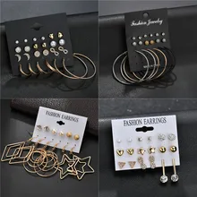 Модные Винтажные золотые серьги-гвоздики в форме сердца и цветов, новинка, модные стразы, серьги с искусственным жемчугом для женщин, подарок