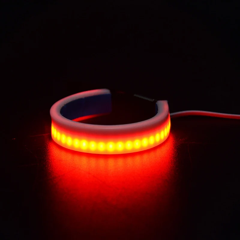 Motorcycle Front Fork Shock Absorber LED Turn Signal Indicator Day Running Light_red