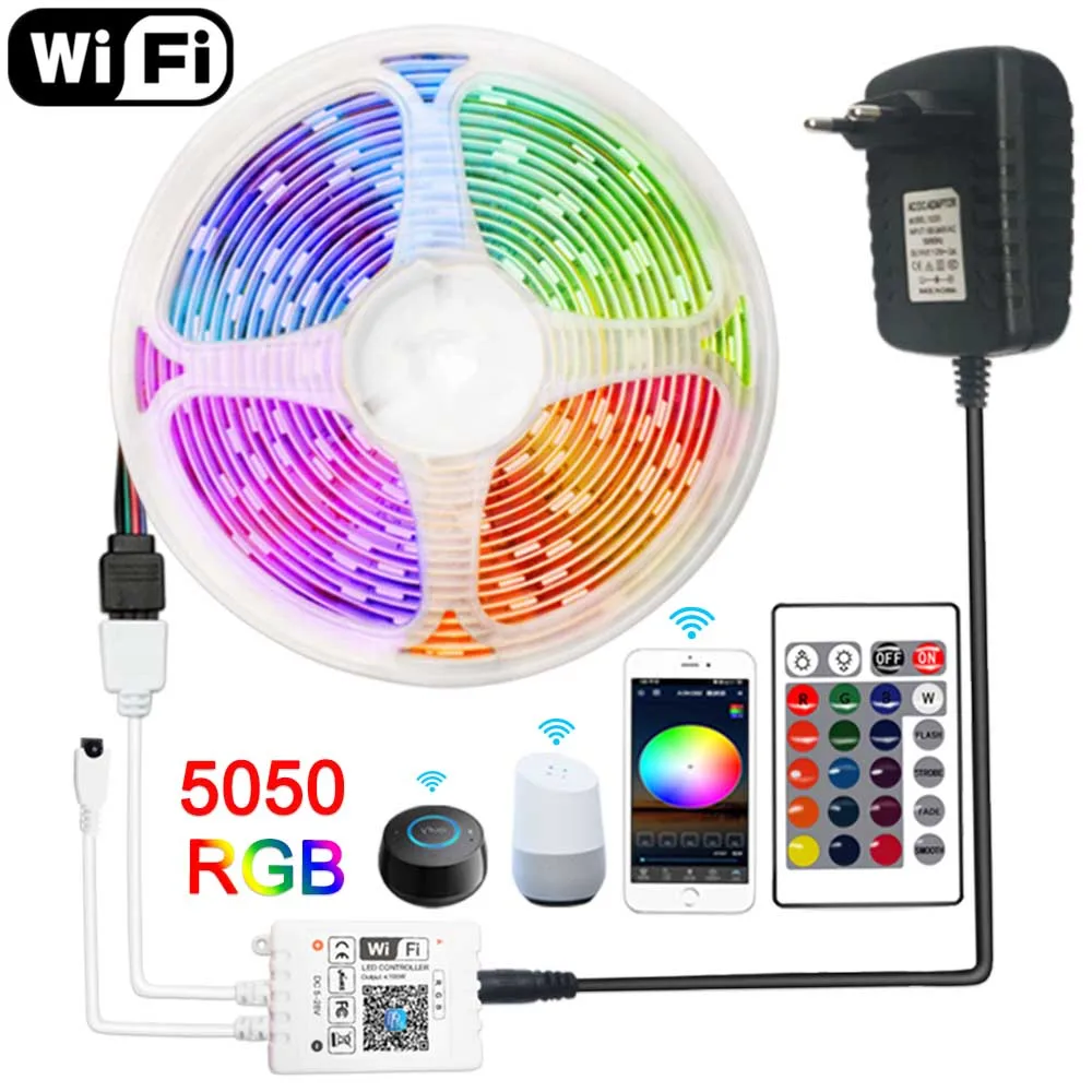 Светодиодная лента 12 В Wi-Fi светодиодный светильник s водонепроницаемая RGB 5050 2835
