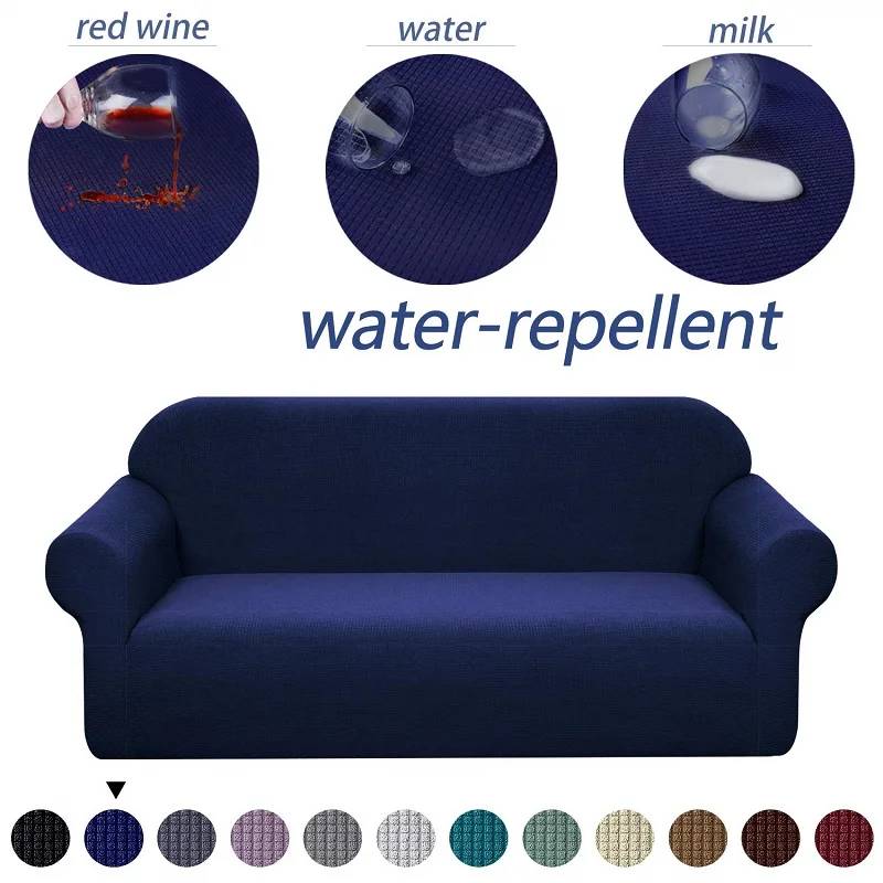 

Waterproof Polar Fleece Slipcover Sofa Solid Color Couch Cover Elastic sofa Cover 1/2/3/4 seater All-inclusive for Living Room