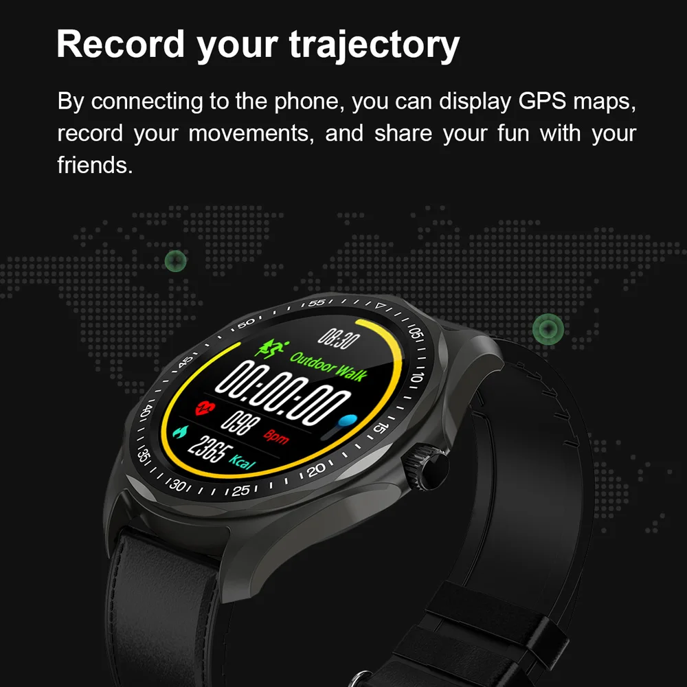 S09 Smart Watch IP68 Waterproof Men Heart Rate Monitor Blood Pressure Fitness Tracker GPS Map Smartwatch for Android iOS