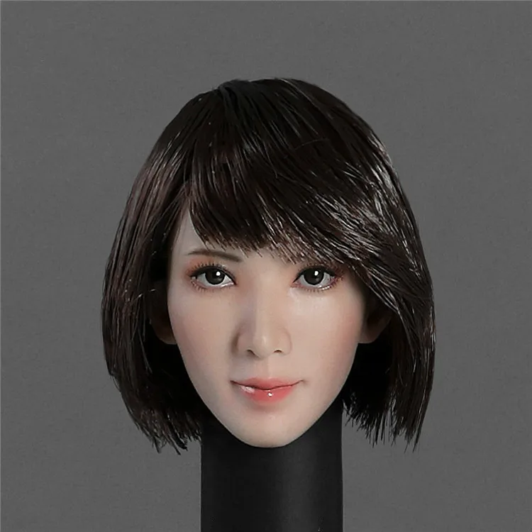 1/6 азиатская красавица Девушка голова лепить SK001 для 12 дюймов Фигурка DIY - Цвет: B