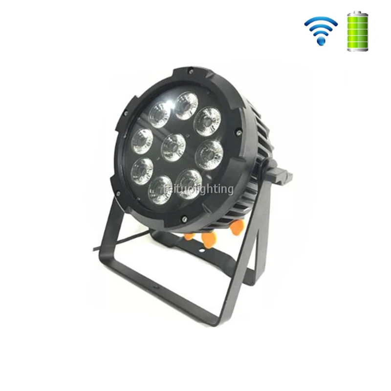 12 шт./лот+ Flycase открытый Wifi беспроводной, DMX 512 Par Led подсветка аккумулятора 9x12 Вт RGBWA UV 6в1 водонепроницаемый светодиодный Par свет для свадьбы