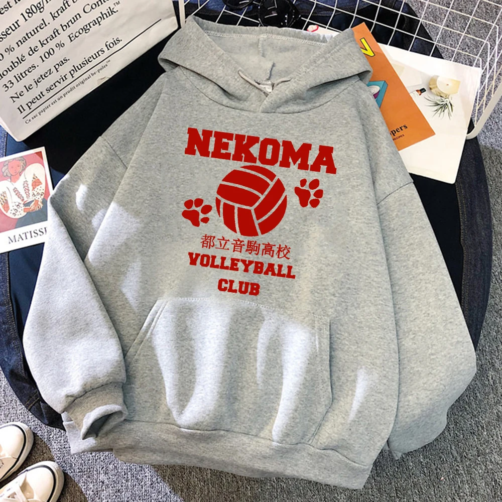 Аниме Haikyuu Nekoma пуловеры для старшей школы Осенняя флисовая одежда мужские