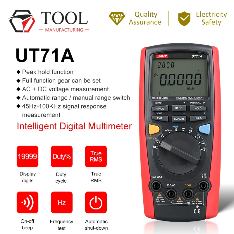 UNI T UT71A интеллигентая (ый) мультиметр ЖК дисплей Дисплей метр тестер USB Интерфейс