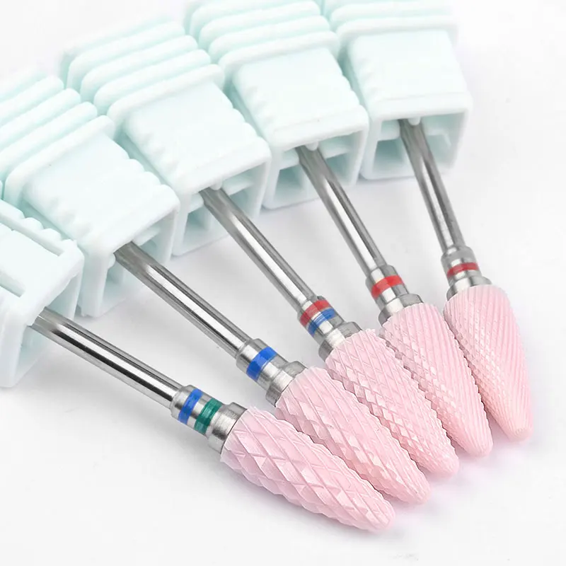 1 шт. розовый конусный наконечник для ногтей керамическая дрель электрическая кутикула чистая роторная для маникюра педикюра Шлифовальная головка шлифовальный инструмент