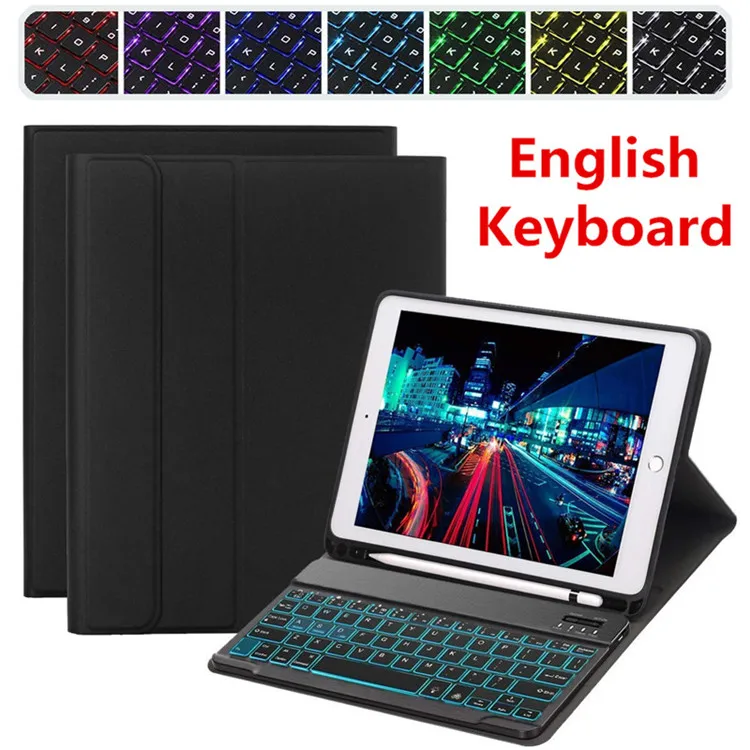 1030E-black-eng Испанский Русский чехол с подсветкой клавиатуры для iPad 9,7 5th 6th Air 1/2 9,7 Pro 9,7 чехол funda испанская Русская клавиатура - Цвет: 1030E-black-eng