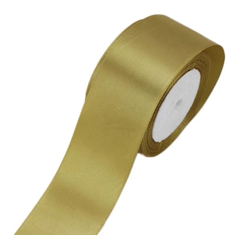 (25 yards/roll) pale gold Satin Ribbon Wholesale Gift Wrapping