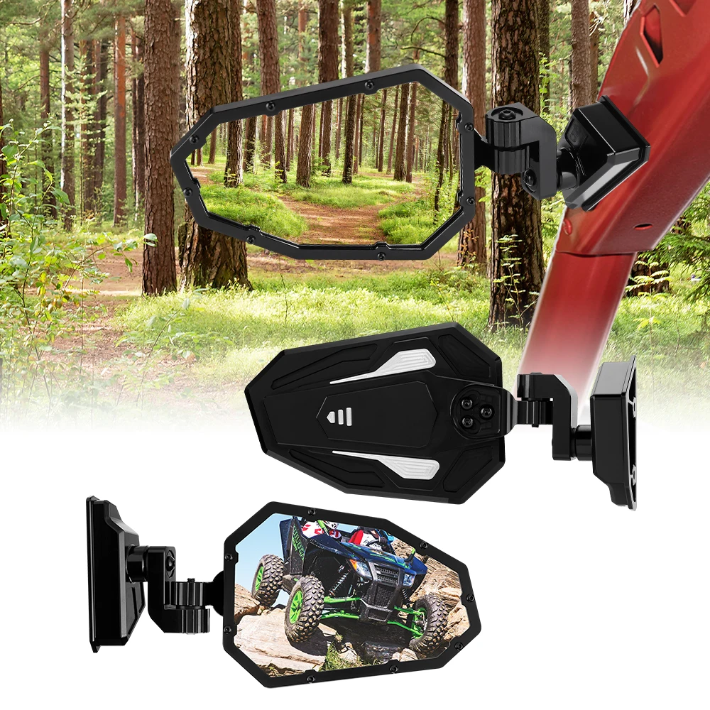 X3 Aluminum Rearview Side Mirrors for Can Am Maverick X3 Max Turbo Maverick Max 1000 w/ Windshield 2017-2021 KEMiMOTO UTV