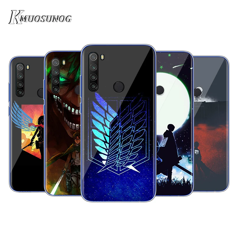 

Transparent Silicone Cover anime Attack On Titan For Xiaomi Redmi Note 9 9S Max 8T 8 7 6 5 Pro 5A 4X 4 Phone soft Case